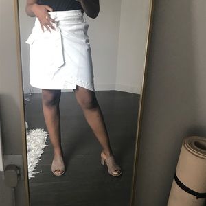 Anthropologie white wrap skirt